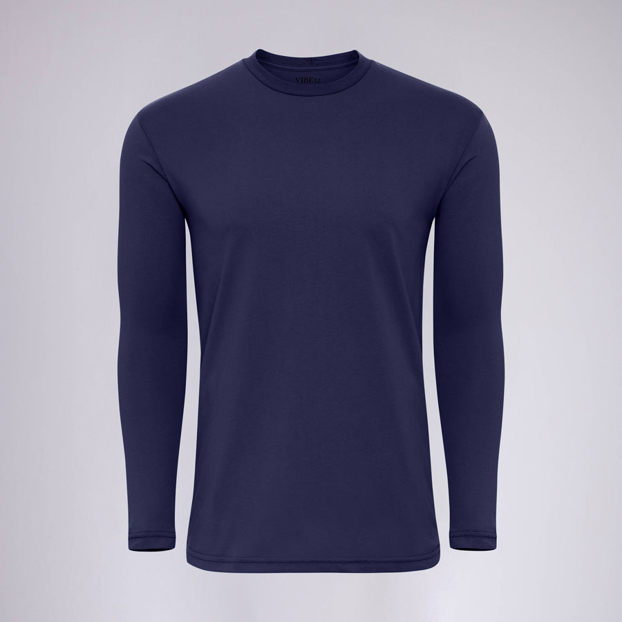 Navy Signature Long Sleeves Crew Neck Tee