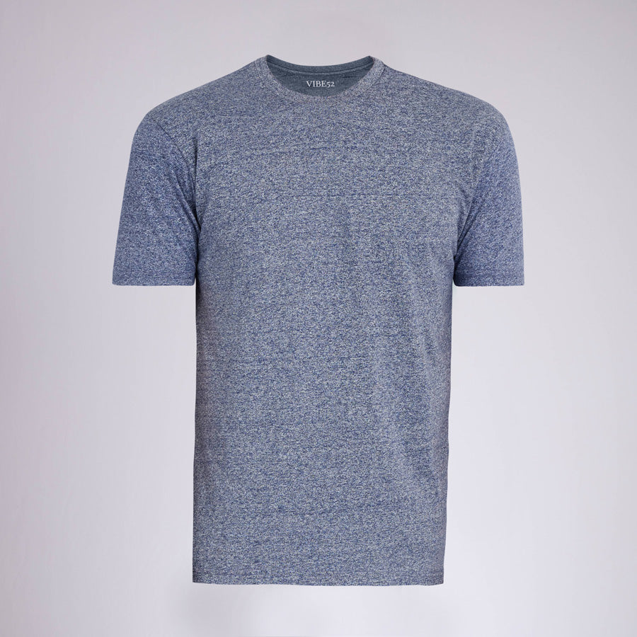 Marled Navy Signature Crew Neck Tee