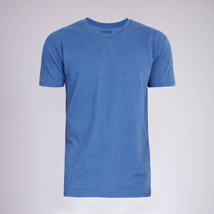 Heather Light Navy Signature V-Neck Tee