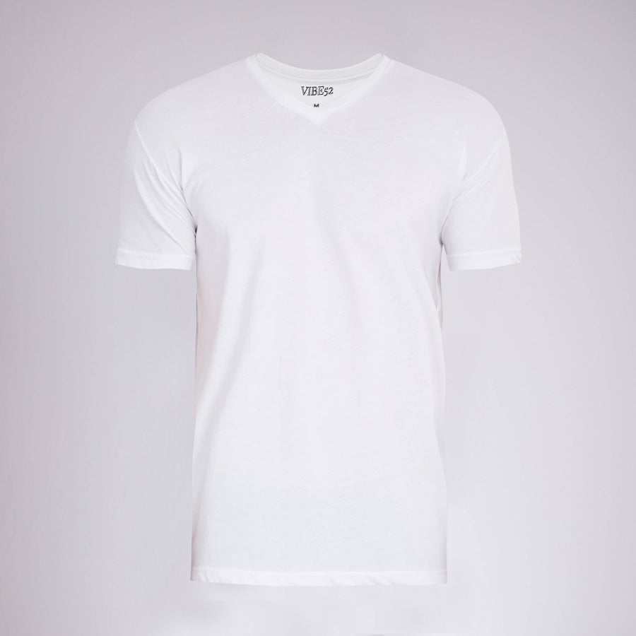 White Signature V-Neck Tee