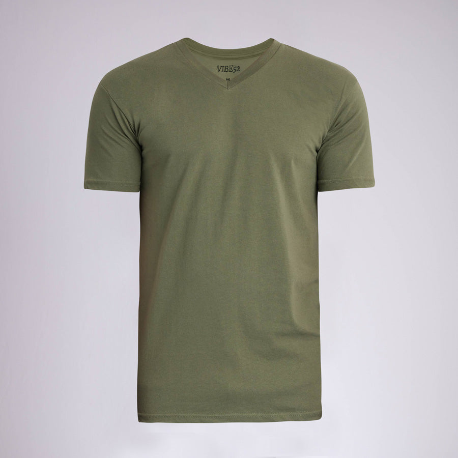 Military Green Signature V-Neck Tee