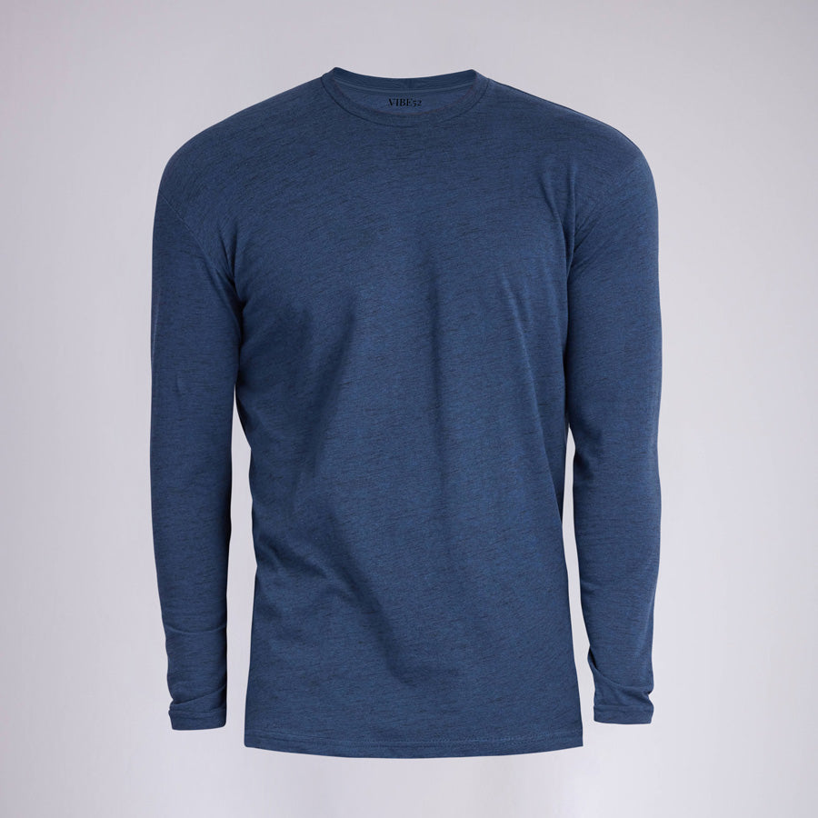 Carbon Navy Signature Long Sleeves Crew Neck Tee