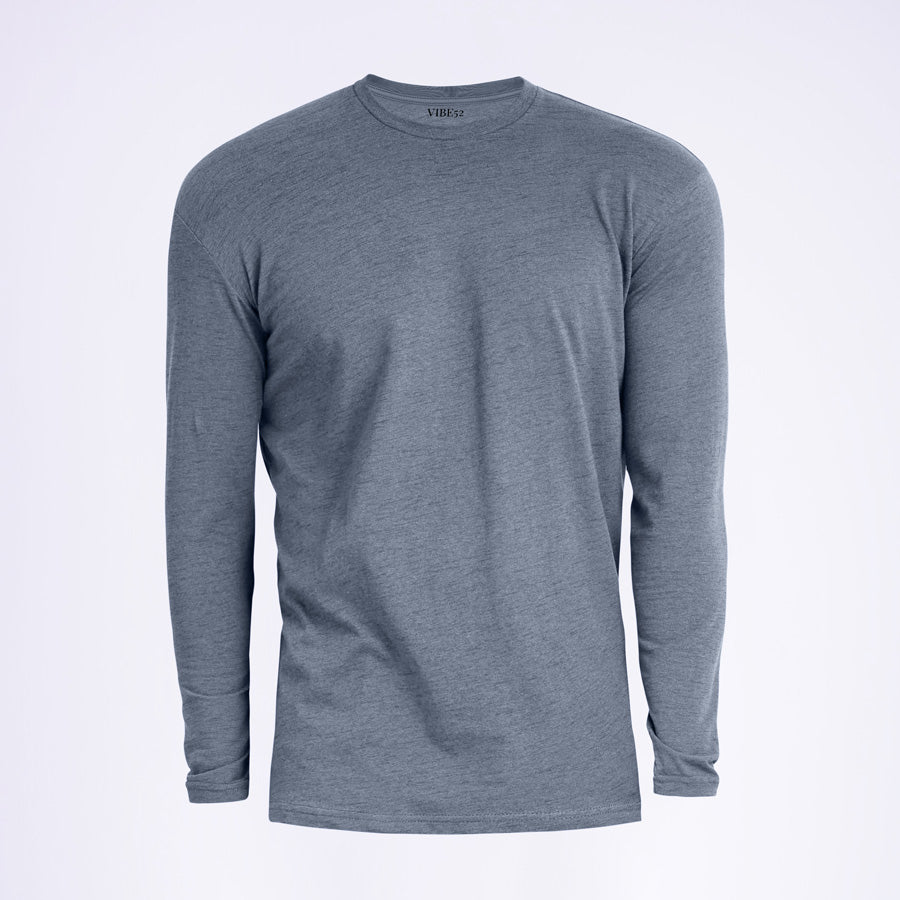 Carbon Sky Blue Signature Long Sleeves Crew Neck Tee