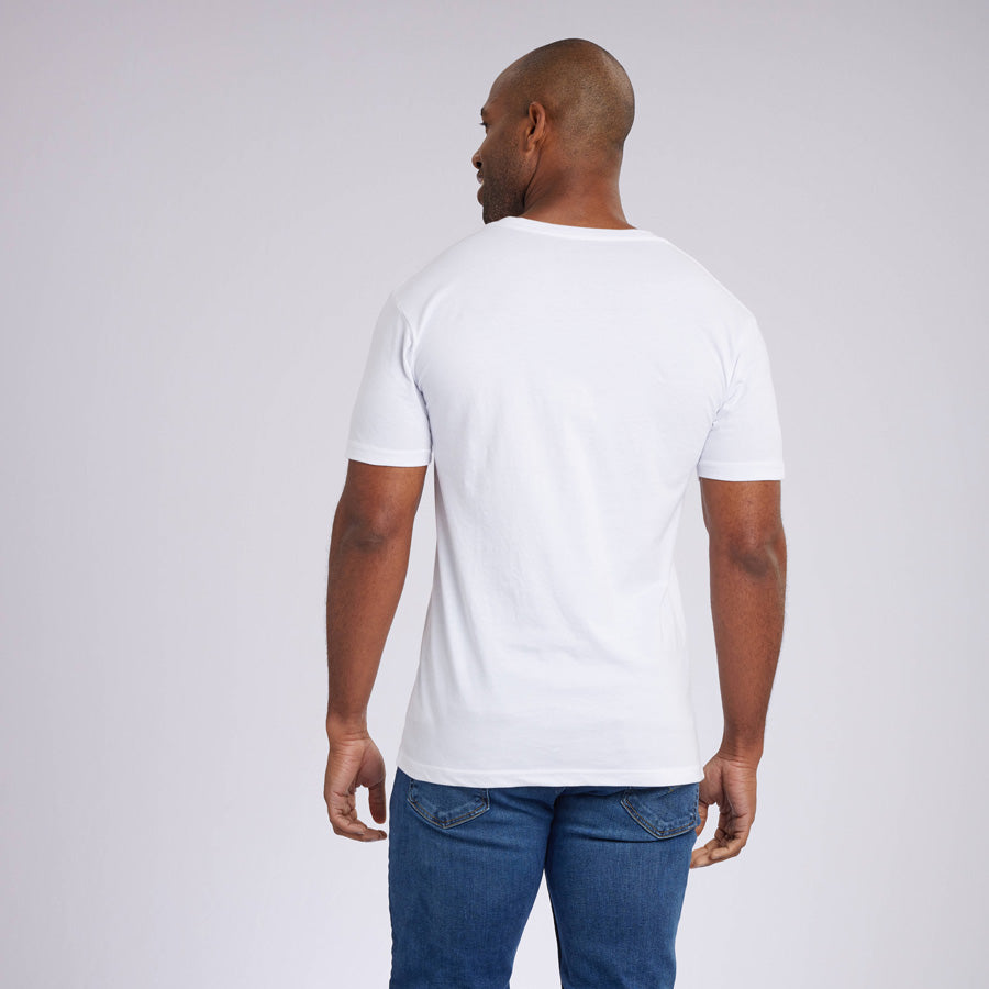 White Signature V-Neck Tee