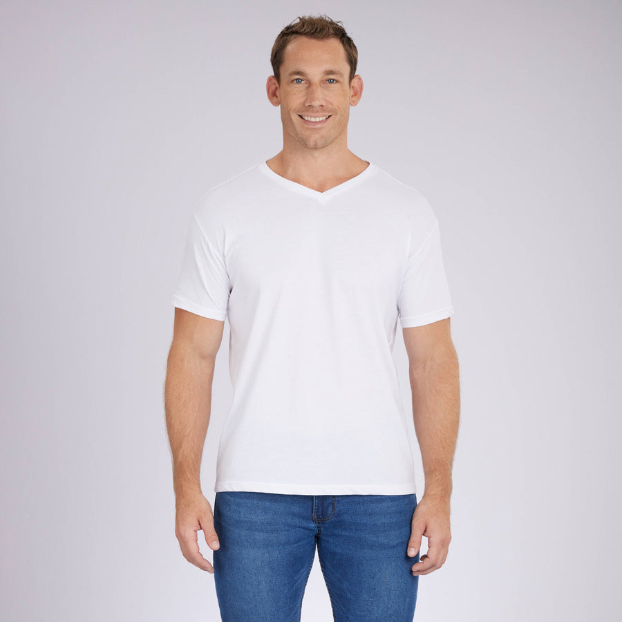 White Signature V-Neck Tee