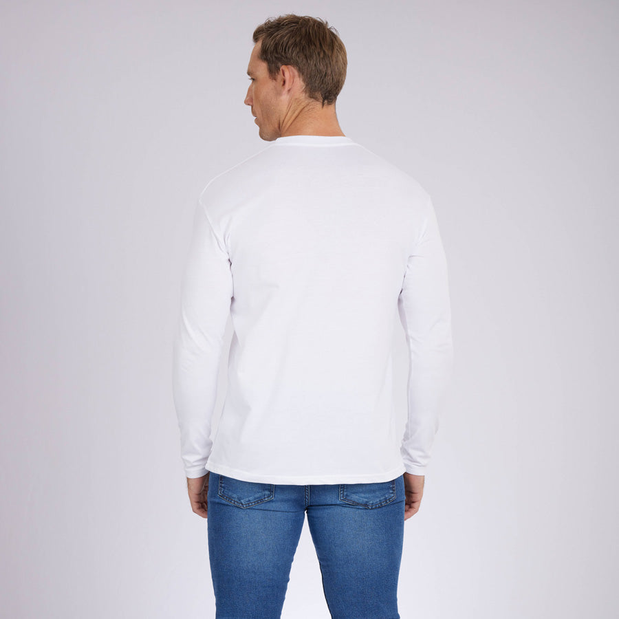 White Signature Long Sleeves Crew Neck Tee