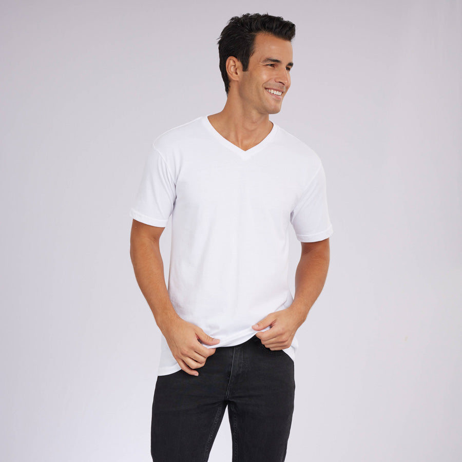 White Signature V-Neck Tee