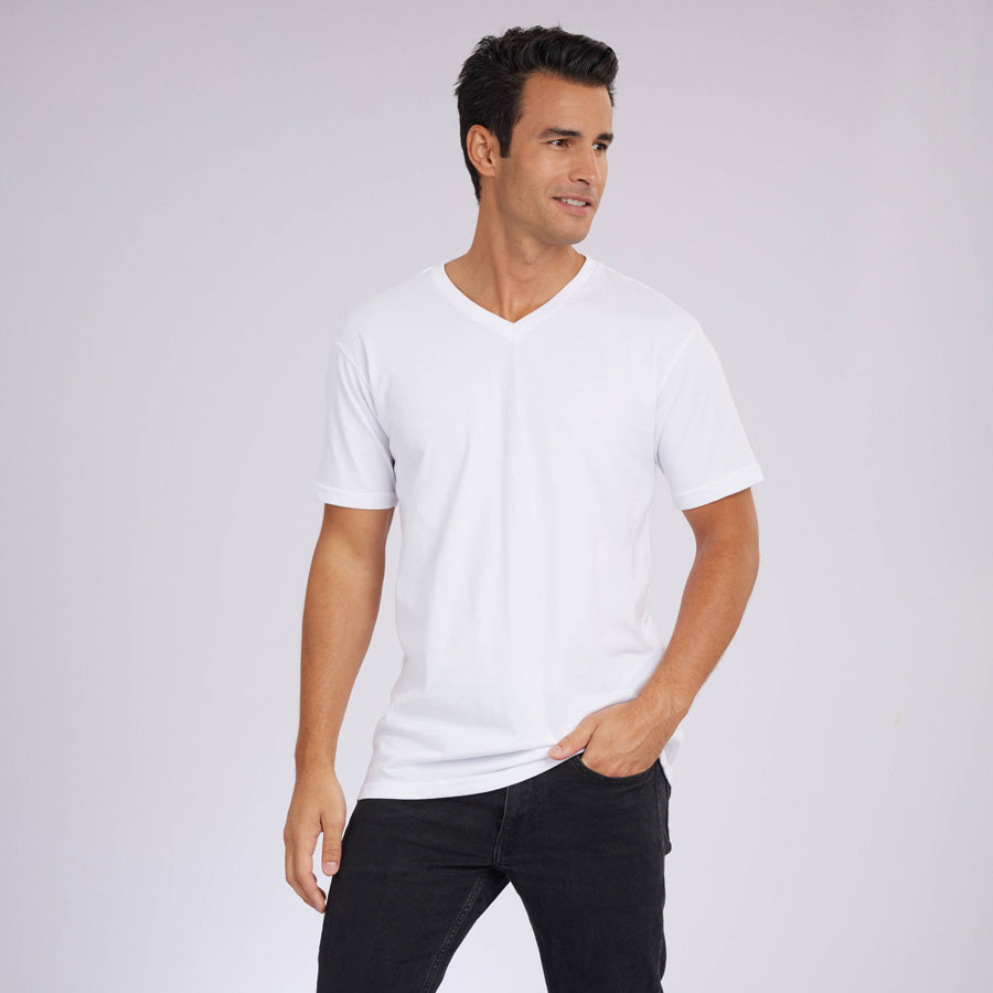 White Signature V-Neck Tee