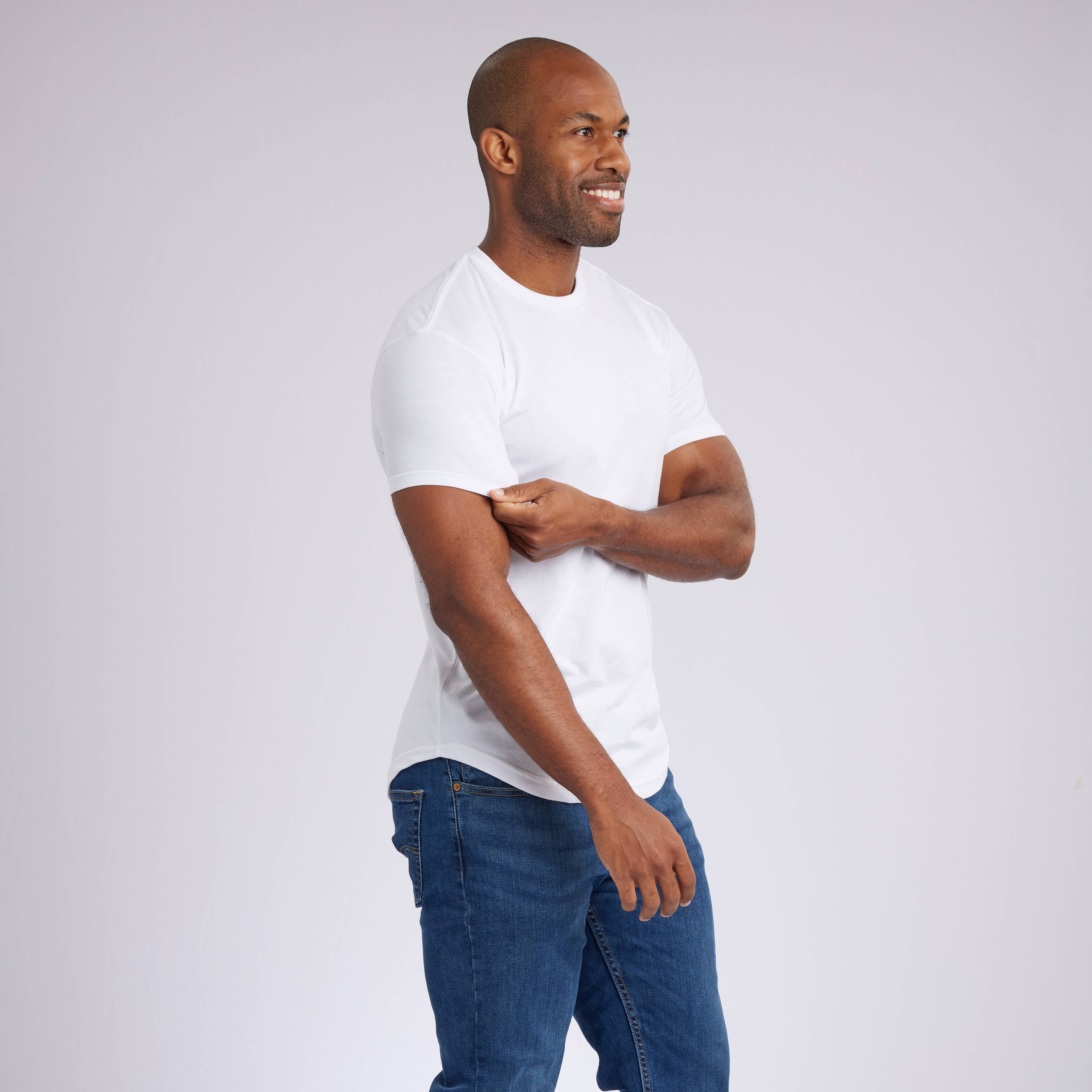 White Classic Signature Curve Hem Crew Neck Tees 3-Pack