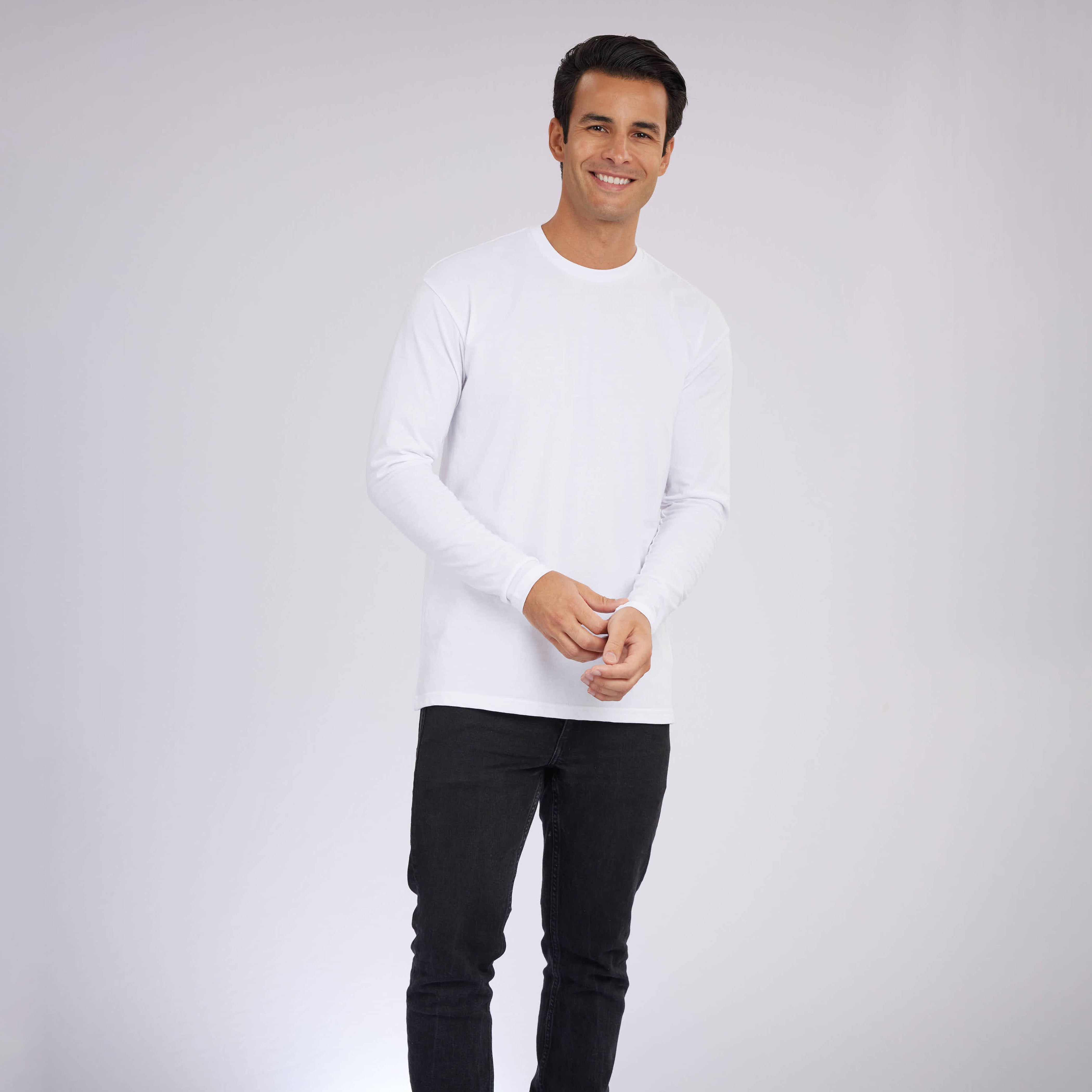 White Classic Signature Long Sleeves Crew Neck Tees 3-Pack